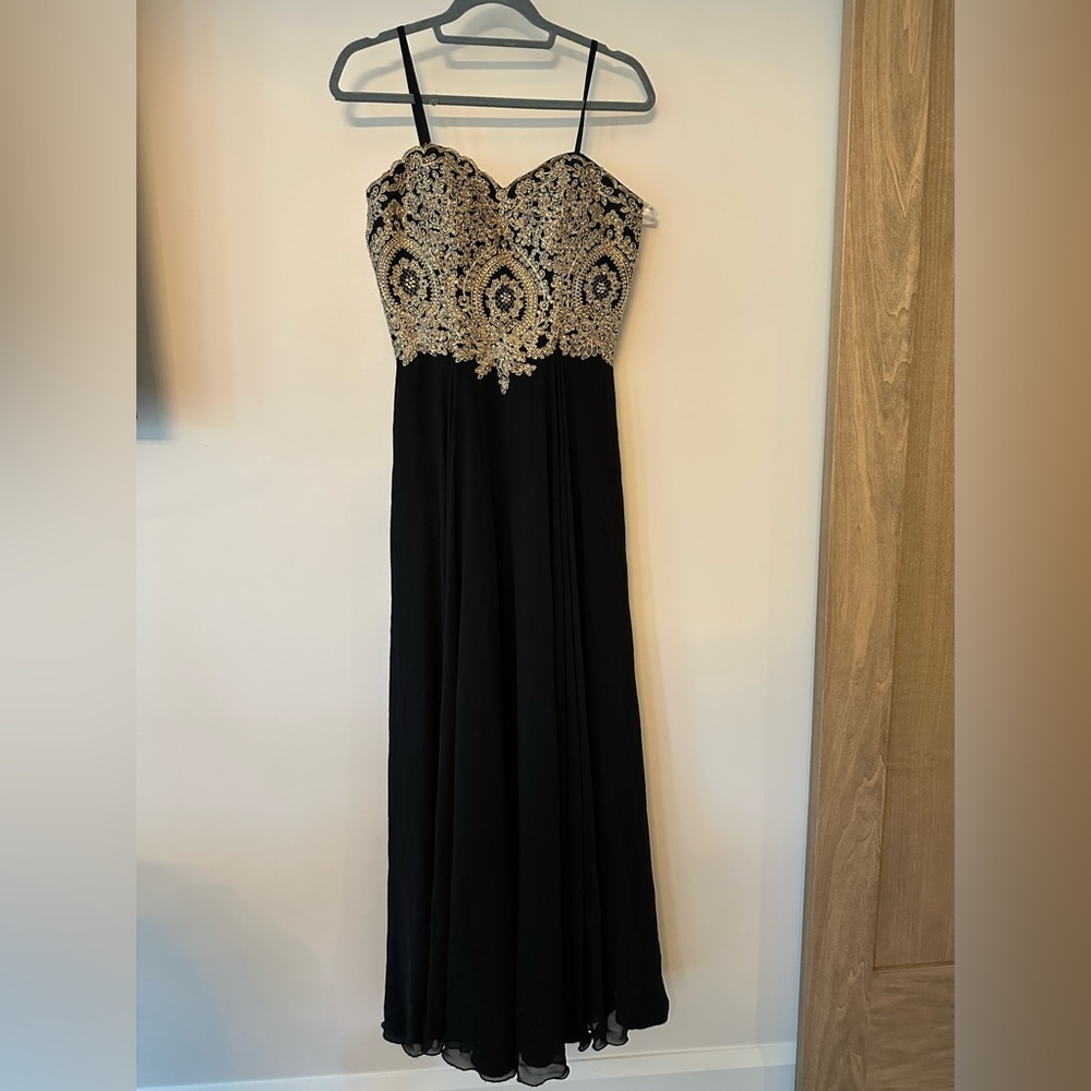 Black & Gold Formal Gown/Prom Dress